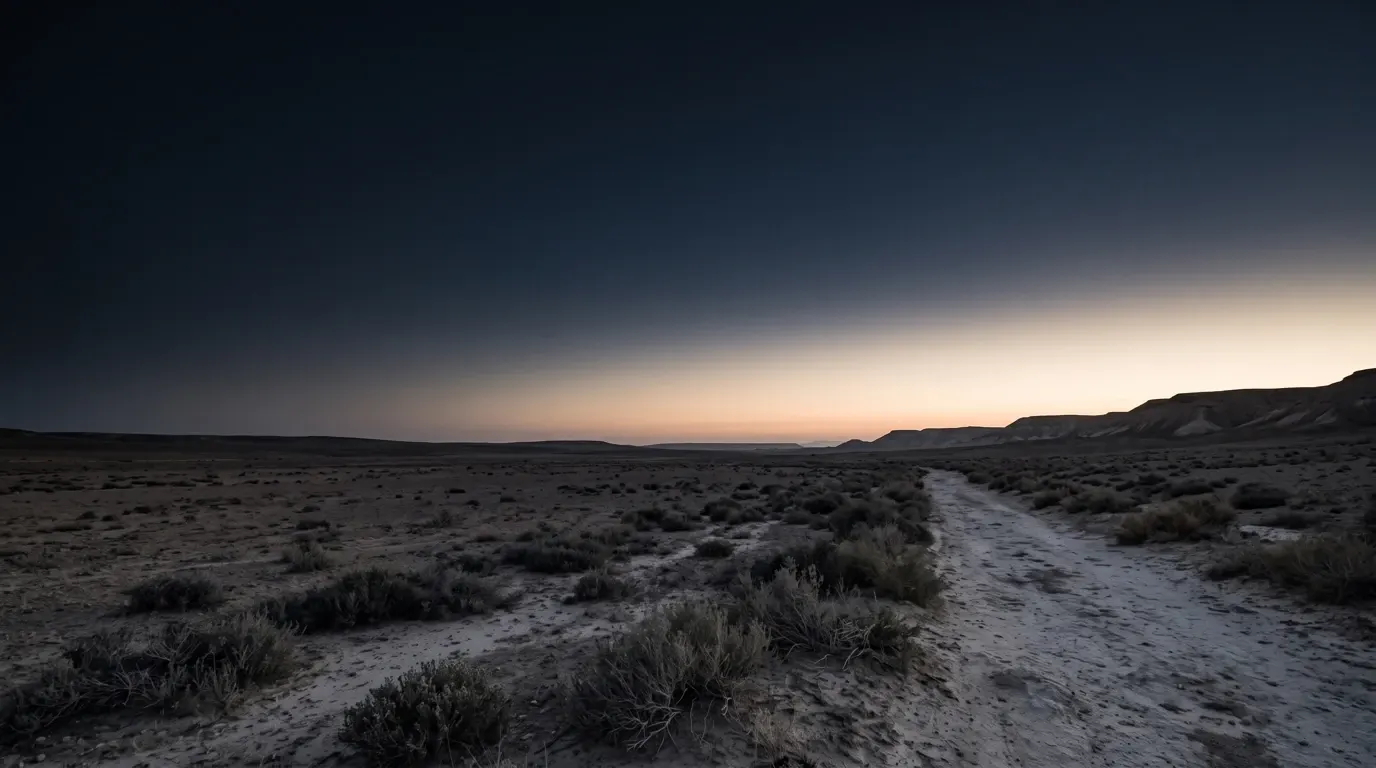 Wide grazing country of the south, between Kadesh and Shur, under a noon haze.